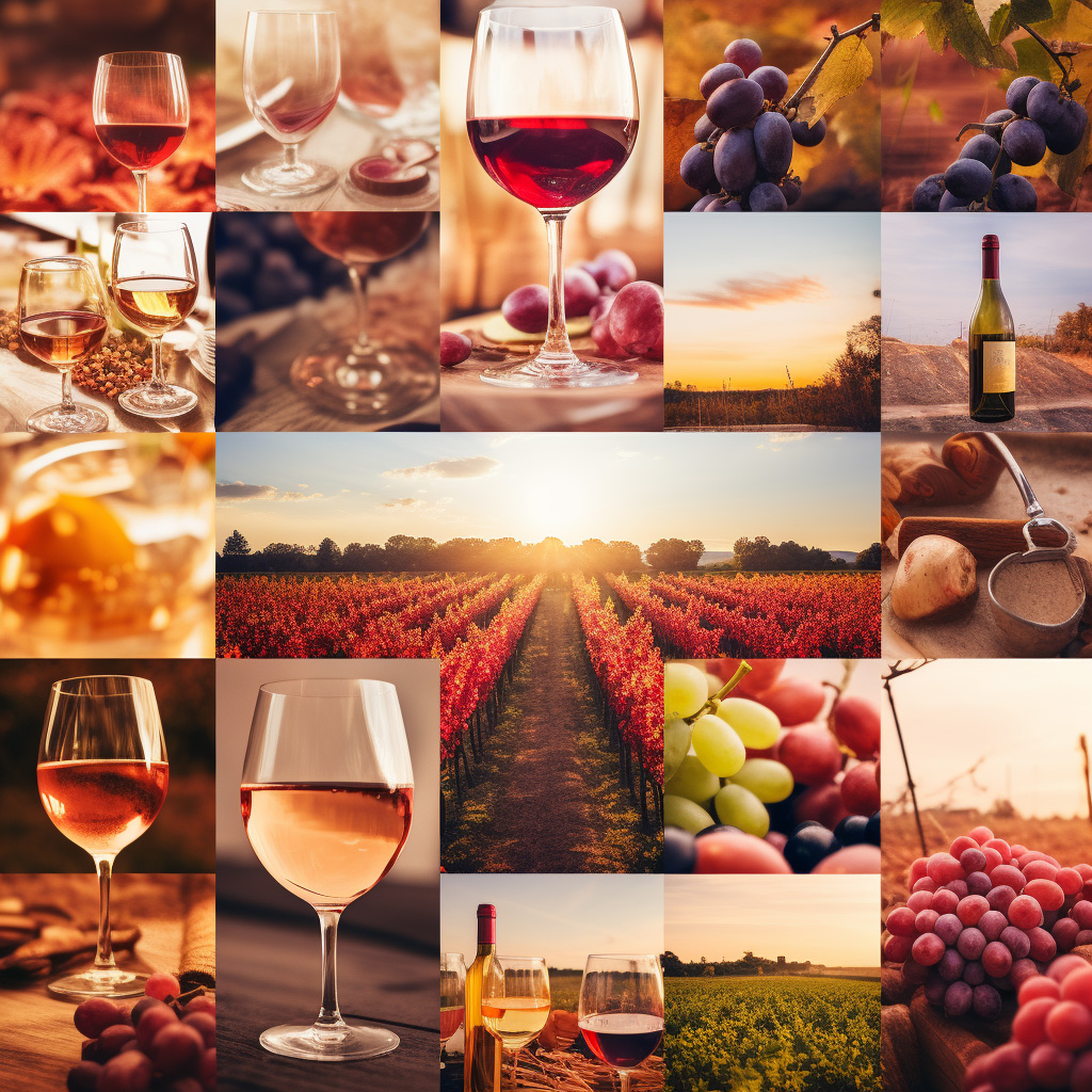 Collage of wines 